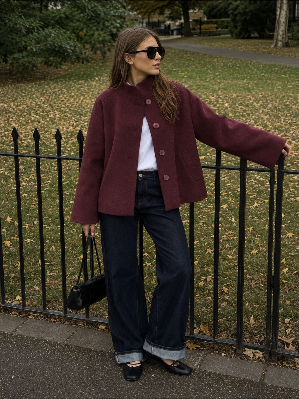 Chopin Roma Made in Italy Bordeaux Swing Coat – IT 42 (small/medium)